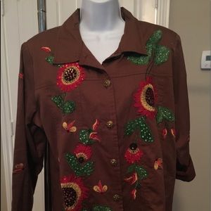 Brown Exquisitely Sequined Jacket